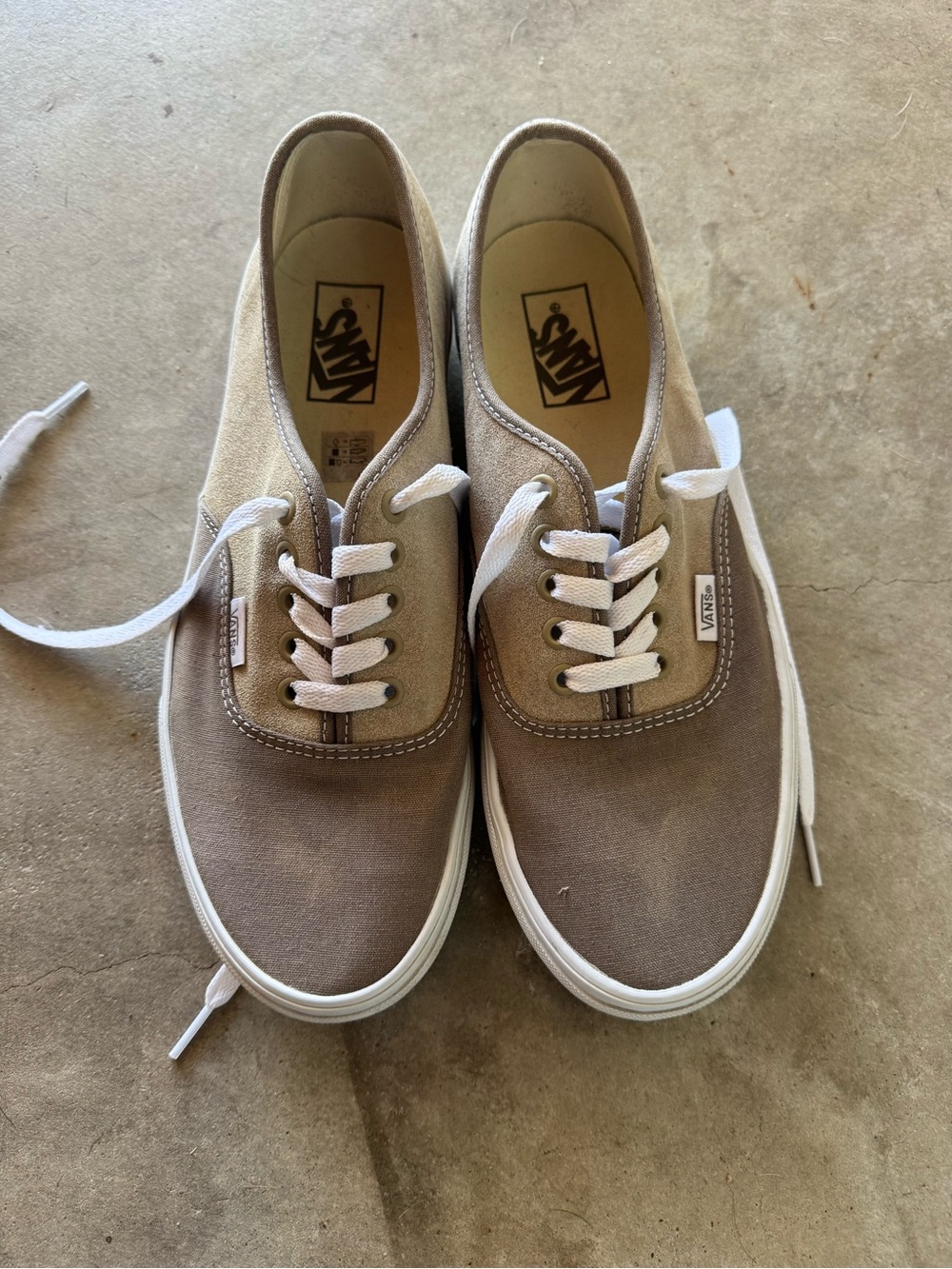 Vans Men’s Classic Era Canvas Sneakers - Taupe Brown with White Trim